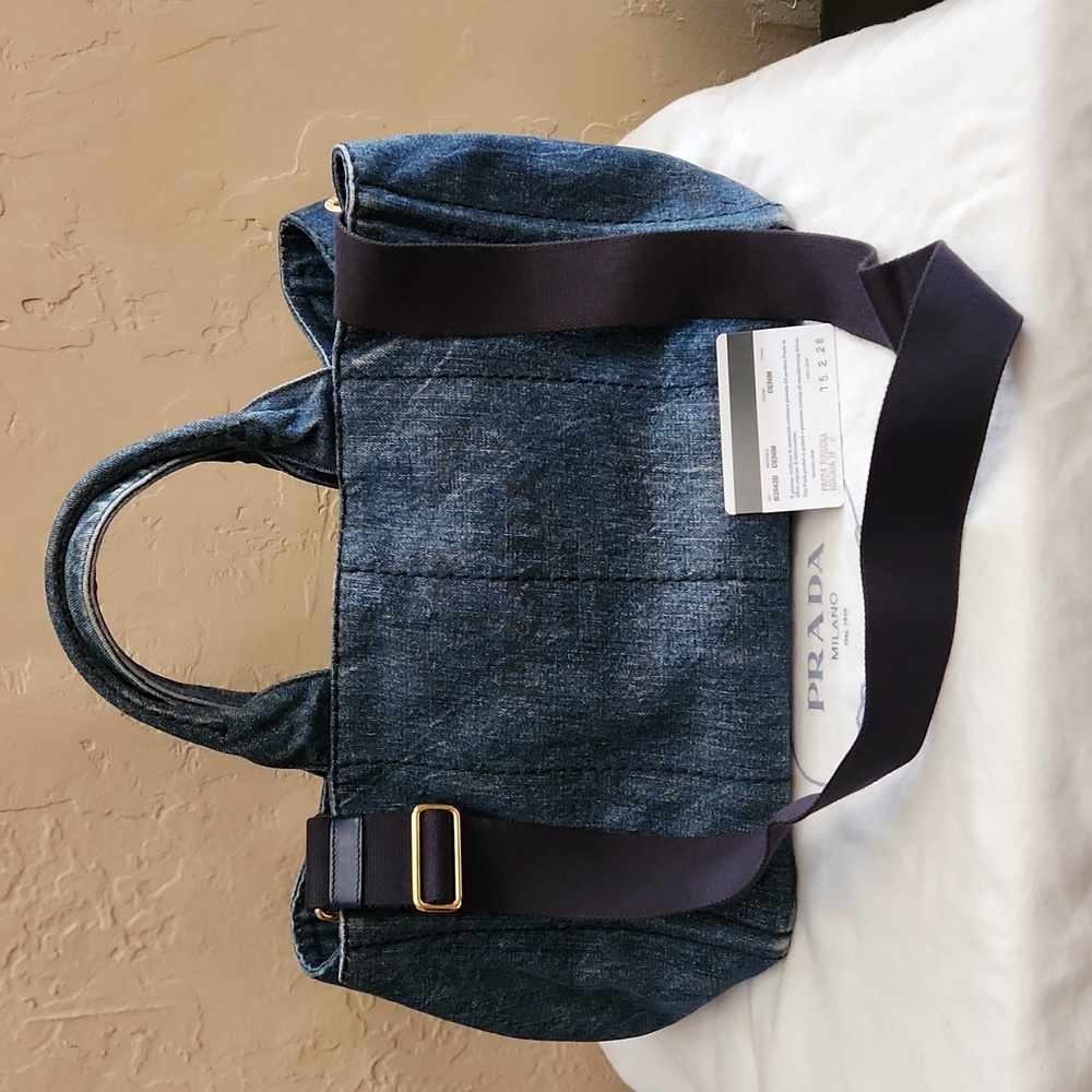 Prada Canapa Denim Tote